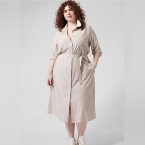 Athleta Urbanite Beige Shirt Dress